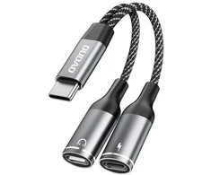 Dudao L13C+ 2in1 USB-C adapteris – pilkas