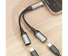 Dudao L13C+ 2in1 USB-C adapteris – pilkas