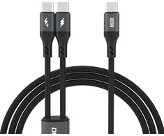 Dudao L3F 2in1 kabelis 100W 1.2m 2 x USB-C – juodos spalvos