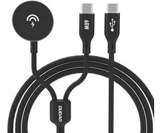 Dudao A12MaxC PD60W 2-in-1 Charger for Apple Watch / USB-C – juodos spalvos