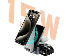 Dudao A11Pro+ 15W 3in1 belaidis įkroviklis skirtas Phone/Išmanusis laikrodis/Headphones – juodos spalvos