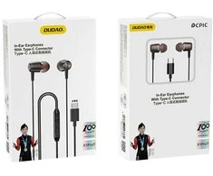 Dudao X1PROT į ausis įkišamos laidinės USB-C ausinės 1.2 m – juodos spalvos