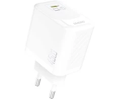 Dudao A28 45W GaN USB-C laidinis įkroviklis – baltos spalvos