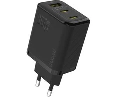 Dudao A29 65W GaN laidinis įkroviklis 2 x USB-C + 1 x USB-A – juodos spalvos