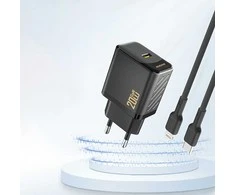 Dudao A26 PD20W GaN USB-C įkroviklis – juodos spalvos
