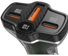 Dudao R78 78W automobilinis įkroviklis USB-C PD / 2xUSB-A QC – juodos spalvos