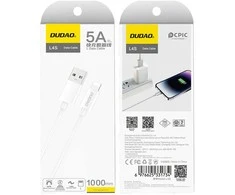 USB kabelis Dudao (L4SL) lightning (2A) baltas (1m)