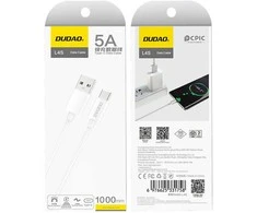 USB kabelis Dudao (L4ST) type-C (2A) baltas (1m)