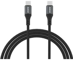 Dudao L3CC USB-C – USB-C 60W 1.2m pintas kabelis – juodos spalvos