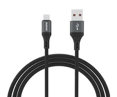 Dudao L3SM USB-A – MicroUSB 3A 1.2m Braided kabelis – juodos spalvos