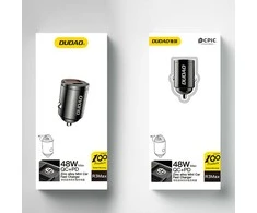 Įkroviklis automobilinis Dudao (R3MAX) (1xUSB-C;1xUSB 48W) juodas