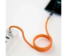 Dudao L24AL USB-A – Lightning kampinis kabelis su 180° rotation 30W 1m – oranžinės spalvos