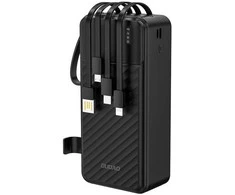 Dudao K11 Max 30000mAh Powerbank su integruotais kabeliais – juodos spalvos