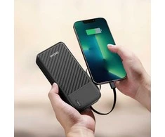 Dudao K11 Pro 20000mAh Powerbank su integruotais kabeliais – juodos spalvos