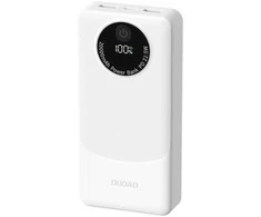 Powerbank Dudao K12 10000mAh PD22.5W USB-A, USB-C – baltos spalvos