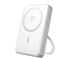 Dudao K28 10000mAh PD 22.5W MagSafe Powerbank with Metal Case and Ring Stand – sidabro spalvos