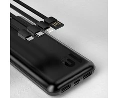 „Dudao K6Pro“ universalus 10 000 mAh maitinimo blokas su USB kabeliu, USB tipas C, žaibo juodas (K6Pro-juodas)