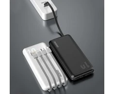 „Dudao K6Pro“ universalus 10 000 mAh maitinimo blokas su USB kabeliu, USB tipas C, žaibo juodas (K6Pro-juodas)