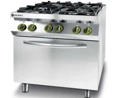 Dujinė viryklė 4 degikliai su elektrine konvekcine orkaite GN1/1 Kitchen Line - Hendi 225882