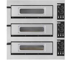 Elektrinė krosnelė Prismafood 3 kamerų picos krosnis 3 picoms, 45 cm skersmuo, BASIC 3/50 STIKLAS IR APŠVIETIMAS 12000 W