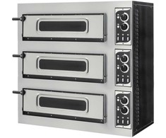 Elektrinė krosnelė Prismafood 3 kamerų picos krosnis 3 picoms, 45 cm skersmuo, BASIC 3/50 STIKLAS IR APŠVIETIMAS 12000 W
