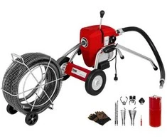 Elektrinė vamzdžių valymo mašina 1100W sk. 32mm MSW POWER DRAIN CLEAN 4.6E + priedai