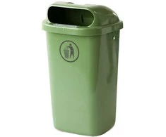 Europlast Austria Gatvės šiukšliadėžė, miesto šiukšlių konteineris stulpui ar sienai, DIN 50L - žalias