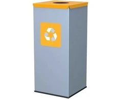 Gsg24 Metalo atliekų rūšiavimo dėžė 30x30x70cm 60L PLASTIKAS - geltonas dangtelis