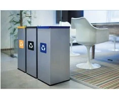 Gsg24 Metalo atliekų rūšiavimo dėžė 30x30x70cm 60L PLASTIKAS - geltonas dangtelis