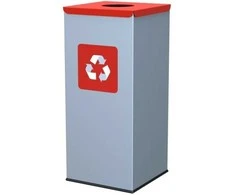 Gsg24 Metalo atliekų rūšiavimo dėžė 30x30x70cm 60L METAL - raudonas dangtelis