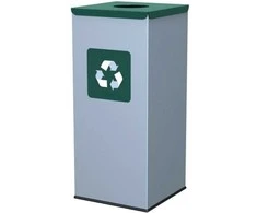 Gsg24 Metalo atliekų rūšiavimo dėžė 30x30x70cm 60L STIKLAS - žalias dangtis