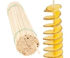 Gsg24 Buko medienos pagaliukai susuktoms bulvyčių bulvytėms 45cm/4mm 100 vnt.