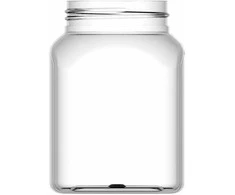 Gsg24 Kvadratinis stiklainis su dangteliu, sriegis 63/485, skaidrus, 500ml