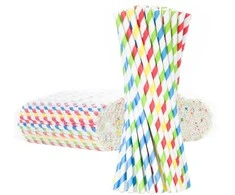 Gsg24 BIO ekologiški popieriniai šiaudeliai PAPER STRAWS 6/205mm - maišyti 500 vnt.