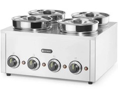 Hendi Bain marie elektrinis šildytuvas patiekalams, padažams, sriuboms Thermosystem 4 800 W 4 x 4 l