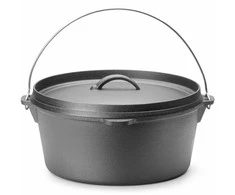 Hendi Ketaus katilas, medžioklės puodas virš ugnies sriuboms ir troškiniams. 310 x 155 mm 7,2 l