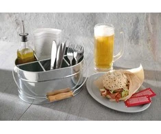 Hendi Plieninis indas stalo įrankiams, padažams ir servetėlėms su rankena 245x167mm
