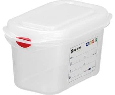 Hendi Maisto konteineris GN 1/9 su dangteliu su etikete 1,5 l 176x108x150 mm