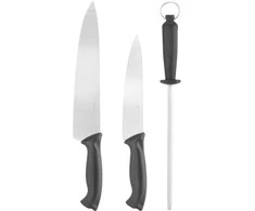 Hendi 18 cm ir 24 cm ilgio virėjo peilių rinkinys su galąstuvu