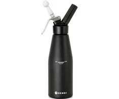 Hendi N2O Kitchen Line plaktos grietinėlės sifono rinkinys + 3 antgaliai 0,98L - juodas