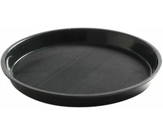 Hendi padavėjo padėklas, neslystantis, atsparus, apvalus, viršutinio skersmens. 36cm - juoda