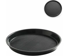 Hendi padavėjo padėklas, neslystantis, atsparus, apvalus, viršus, sk. 32cm - juoda