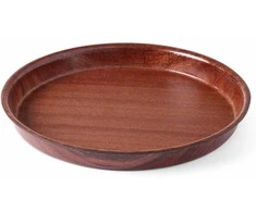 Hendi Neslystantis medinis padavėjo padėklas gili su rantem - apvalaus skersmens. 42 cm