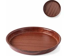 Hendi Neslystantis medinis padavėjo padėklas gili su rantem - apvalaus skersmens. 42 cm