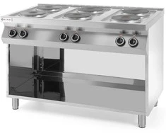 Viryklė Hendi Atskirai pastatoma elektrinė virtuvė ant plieninio pagrindo 6 x 2,6kW, plotis 120cm