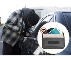 Hurtel Apsaugos nuo vagystės dėklas automobilio raktams Telefono radijo blokavimas Faraday dėžutė Faraday narvas 20cm x 11cm juodas