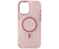 Hurtel Glitter dėklas su MagSafe skirtas Apple iPhone 16e – rožinės spalvos