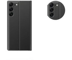 Hurtel Dėklas dėklas Samsung S24+ su magnetiniu atvartu New Sleep View Case juoda