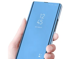 Hurtel Dėklas pokrowiec do Samsung S24 Ultra su klapką Clear View Case - mėlyna