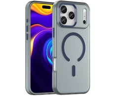 Hurtel Dėklas Magnetic Abrasive skirtas Apple iPhone 17 Pro suderinamas su MagSafe – mėlynos spalvos